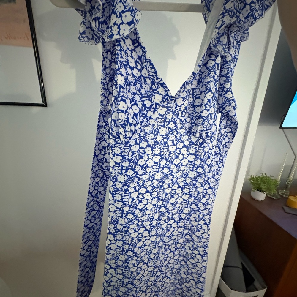 Floral Blue and White Women's Dress